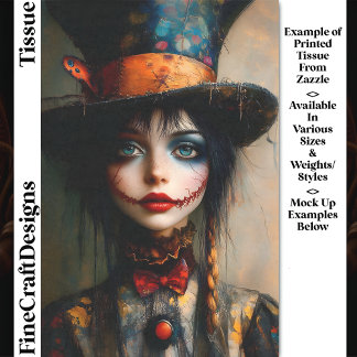 Fantasy Donkere Gotische Alice Portret DW5B Decoup Tissuepapier