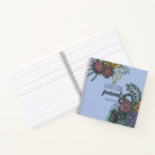 Fantasy Doodle Flowers op Paarse Dankbaarheidsblad Notitieboek (Binnen)