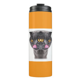 Fantasy Double Headed Mutant Black Cat Thermosbeker