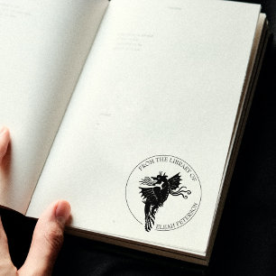 Fantasy Draak Boek Uit de Bibliotheek Van Rubberstempel