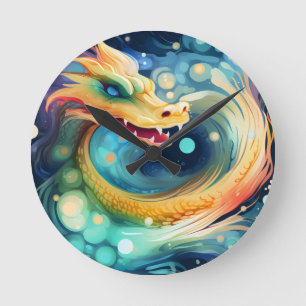 Fantasy Draak Droom Dier 1 Ronde Klok