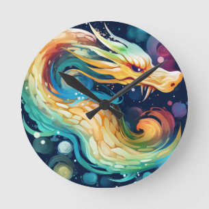 Fantasy Draak Droom Dier 2 Ronde Klok