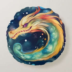 Fantasy Draak Droom Dier 5 Rond Kussen