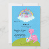 Fantasy Draak Kinderfeestje Kaart (Voorkant)