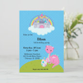 Fantasy Draak Kinderfeestje Kaart (Staand voorkant)