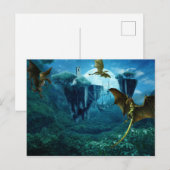 Fantasy Draak Landschap scène Briefkaart (Voorkant / Achterkant)