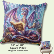 Fantasy-draak met boek en koffie