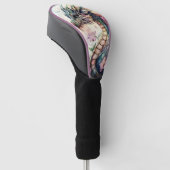 Fantasy-draak omringd door rozen golfheadcover (Schuin)