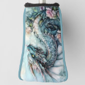 Fantasy-draak omringd door rozen golfheadcover (Draai 90)