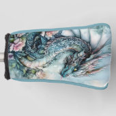 Fantasy-draak omringd door rozen golfheadcover (Voorkant)