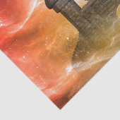 Fantasy, draak op het kasteel tissuepapier (Detail)