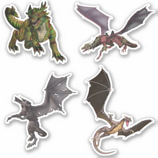 Fantasy Draak Slang Sticker (Voorkant)