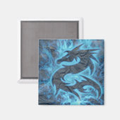 Fantasy Draak Vlam Koelkastmagneet Magneet (Voorkant / Achterkant)