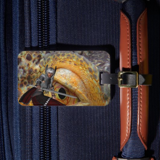 Fantasy Draak Volkssprookje Bagage Label (Voorkant Insitu 4)