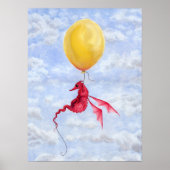 Fantasy Dragon Art Poster - omhoog in de lucht (Voorkant)