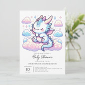 Fantasy Dragon Baby shower Kaart (Staand voorkant)
