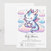 Fantasy Dragon Baby shower Kaart (Voorkant / Achterkant)