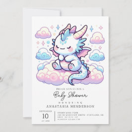 Fantasy Dragon Baby shower Kaart