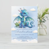 Fantasy Dragon Baby shower Kaart (Staand voorkant)