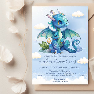 Fantasy Dragon Baby shower Kaart