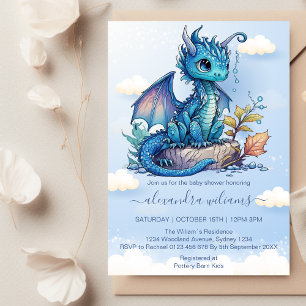 Fantasy Dragon Baby shower Kaart
