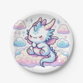 Fantasy Dragon Baby shower Papieren Bordje (Voorkant)
