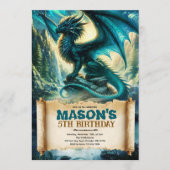 Fantasy Dragon Birthday Invitation Kaart (Voorkant)