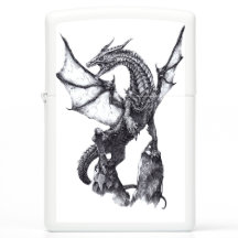  Fantasy Dragon Black en White Tekening 