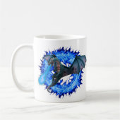 Fantasy Dragon Blue Flaming Fire Koffiemok (Links)