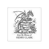 Fantasy Dragon Bookplate Rubberstempel (Afrduk)