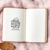 Fantasy Dragon Bookplate Rubberstempel