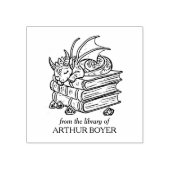  Fantasy Dragon Bookplate Rubberstempel (Afrduk)
