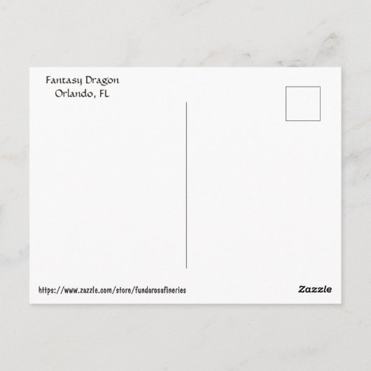 Fantasy Dragon Briefkaart (Achterkant)