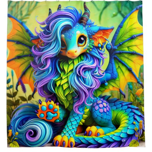 Fantasy Dragon Douchegordijn (Voorkant)