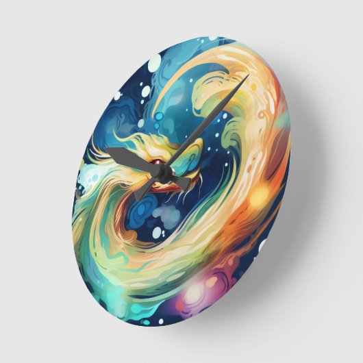 Fantasy Dragon Dream Dier 12 Ronde Klok (Hoek)