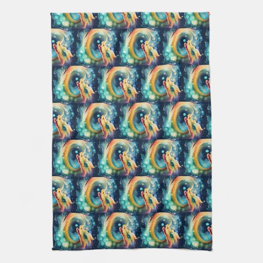 Fantasy Dragon Dream Dier 1 Theedoek (Verticaal)