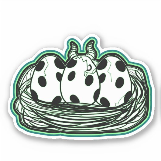 Fantasy Dragon Egg Nest Sticker (Voorkant)