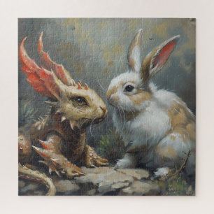Fantasy Dragon en Konijn Legpuzzel