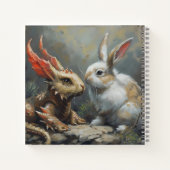 Fantasy Dragon en Konijn Notitieboek (Achterkant)