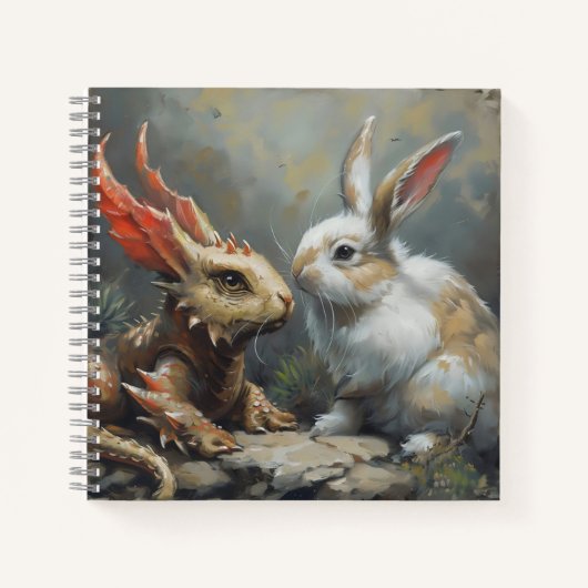 Fantasy Dragon en Konijn Notitieboek (Voorkant)
