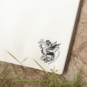 Fantasy Dragon Ex Libris Bibliotheek Boek Rubberstempel