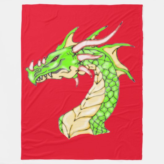 Fantasy Dragon Fleece Blanket Deken (Voorkant)