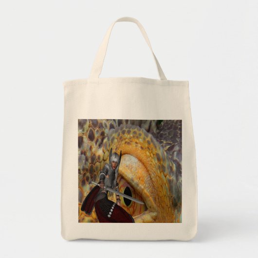 Fantasy Dragon Folk Tale Grote Canvas tas (Voorkant)