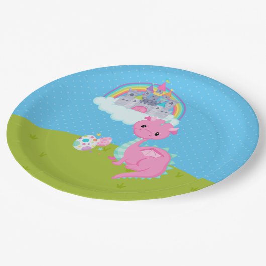 Fantasy Dragon Kinder Partij Papieren Bordje (Gekanteld)