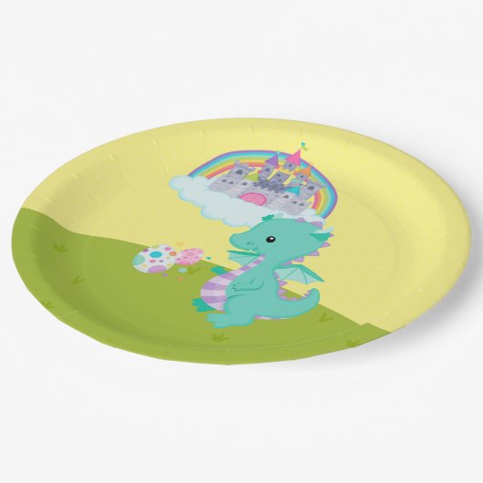 Fantasy Dragon Kinder Partij Papieren Bordje (Gekanteld)