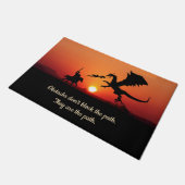 Fantasy Dragon Knight Inspirerend Motivatie Deurmat (Schuin)