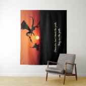 Fantasy Dragon Knight Inspirerend Motivatie Wandkleed (In situ)