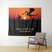 Fantasy Dragon Knight Inspirerend Motivatie Wandkleed (In Situ (horizontaal))