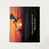 Fantasy Dragon Knight Inspirerend Motivatie Wandkleed (Voorkant)