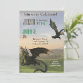 Fantasy Dragon Magic Serpent Birthday Party Kaart (Staand voorkant)